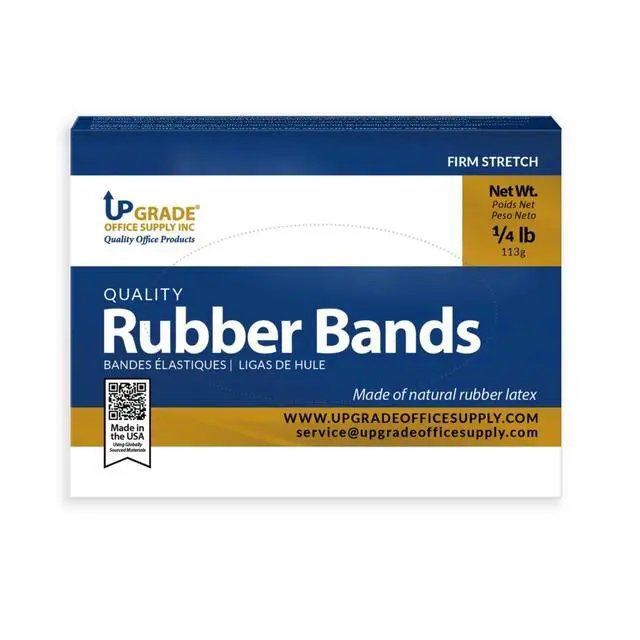 Alt view image 2 of 6 - UPG22964 Rubber Bands, Size #64 (3-1/2 in x 1/4 in), 80 Bands, 1/4 lb Box, USA