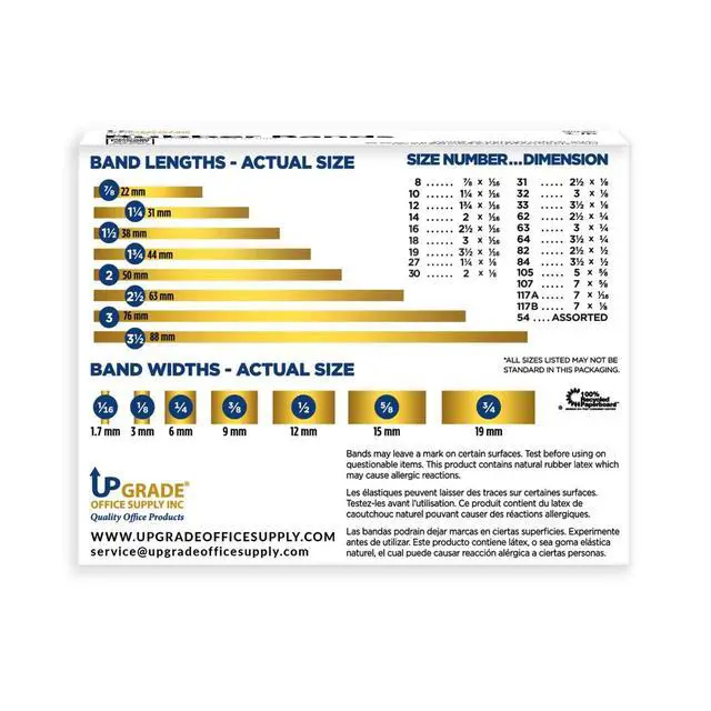 Alt view image 4 of 6 - UPG22964 Rubber Bands, Size #64 (3-1/2 in x 1/4 in), 80 Bands, 1/4 lb Box, USA