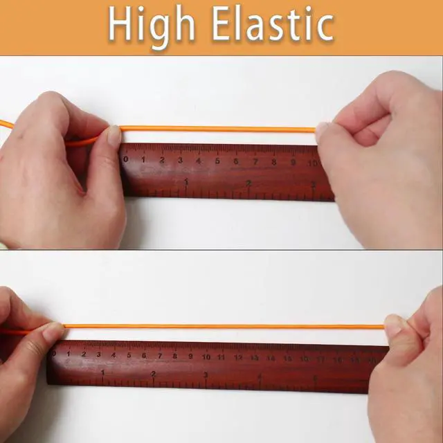 Alt view image 3 of 7 - 1/8 inch Elastic Cord String for Sewing 55ft 3mm Orange Round Elastic Rope Cord for Hair Ties Thin Elastic Strap Stretchy Thread for Clothes-Keychain-DIY Crafts & Project Supplies(ZH190)