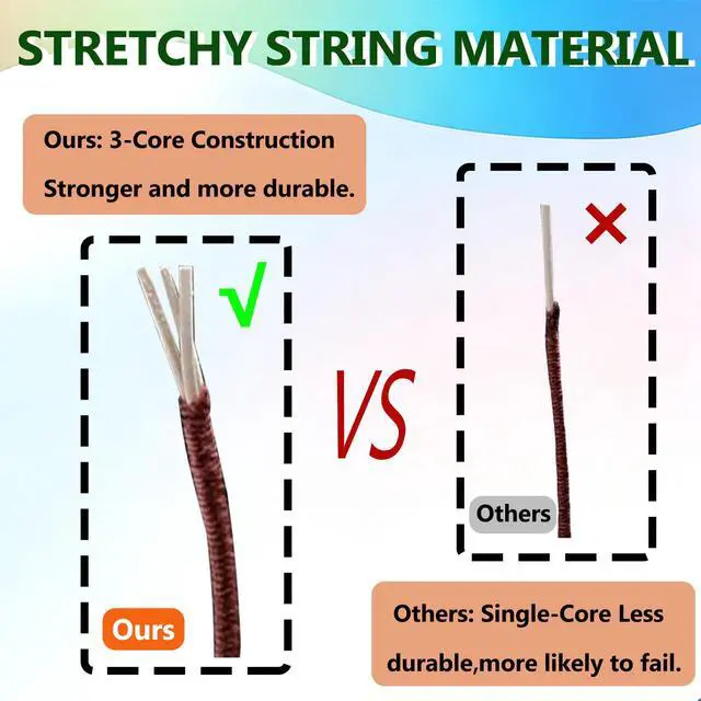Alt view image 3 of 7 - Stretchy String for Bracelet Making Kit, 4 Rolls 660 ft 1mm Elastic Cord, 2 White & 1 Black & 1 Rainbow, Includes Soft Measuring Tape & Craft Scissors for Jewelry Beading, Necklaces, DIY Crafts