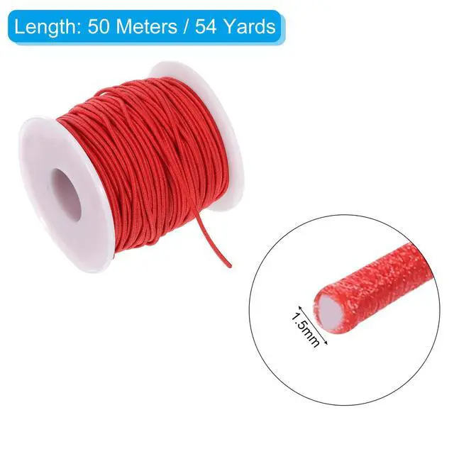 Alt view image 2 of 5 - 1.5mm Elastic String Cord Elastic Thread Beading String Cord for Jewelry Making Necklace Bracelet Beading, 54 Yards Red