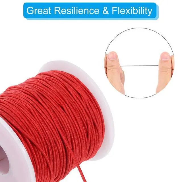 Alt view image 3 of 5 - 1.5mm Elastic String Cord Elastic Thread Beading String Cord for Jewelry Making Necklace Bracelet Beading, 54 Yards Red