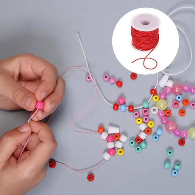 Alt view image 5 of 5 - 1.5mm Elastic String Cord Elastic Thread Beading String Cord for Jewelry Making Necklace Bracelet Beading, 54 Yards Red