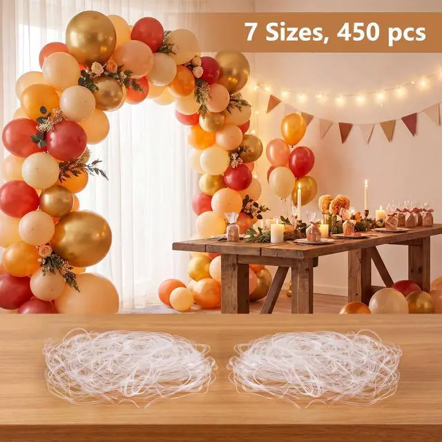 Alt view image 3 of 7 - 450Pcs Clear Rubber Bands Set for Balloon Arches, Assorted Sizes Clear Rubber Bands for Weddings Home Crafts DIY Projects
