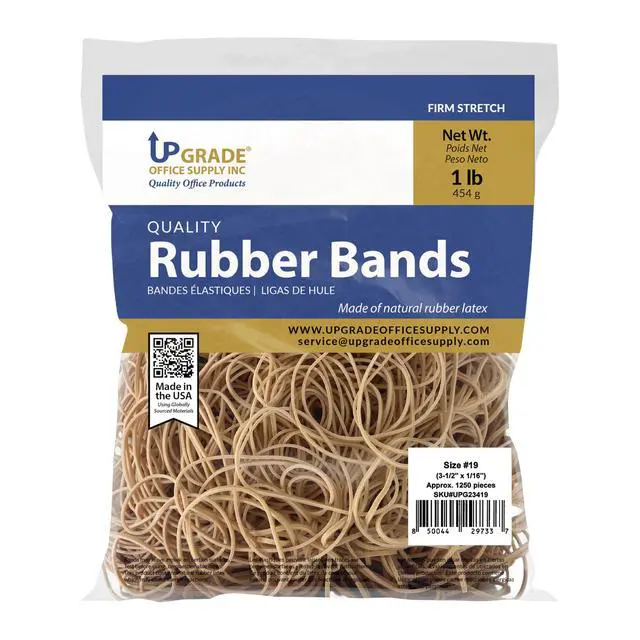 Alt view image 2 of 5 - UPG23419 Rubber Bands, Size #19 (3-1/2 in x 1/16 in), 1,250 Bands, 1 lb, USA