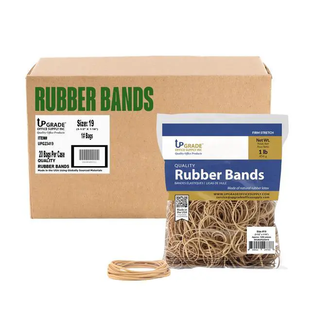 Alt view image 5 of 5 - UPG23419 Rubber Bands, Size #19 (3-1/2 in x 1/16 in), 1,250 Bands, 1 lb, USA