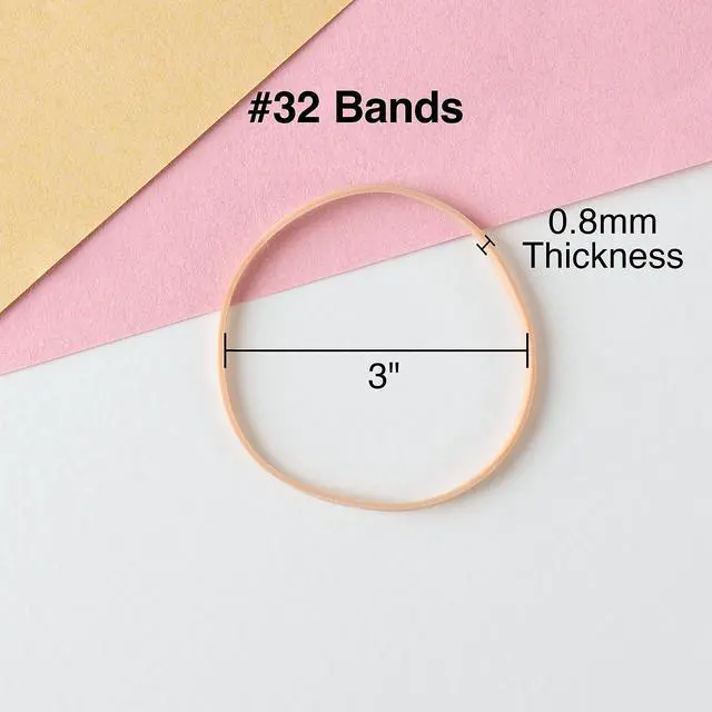 Alt view image 2 of 3 - Rubber Bands, Size #32, Beige, 225 Pack Durable Economy Bands for Office, Home & Classroom Use