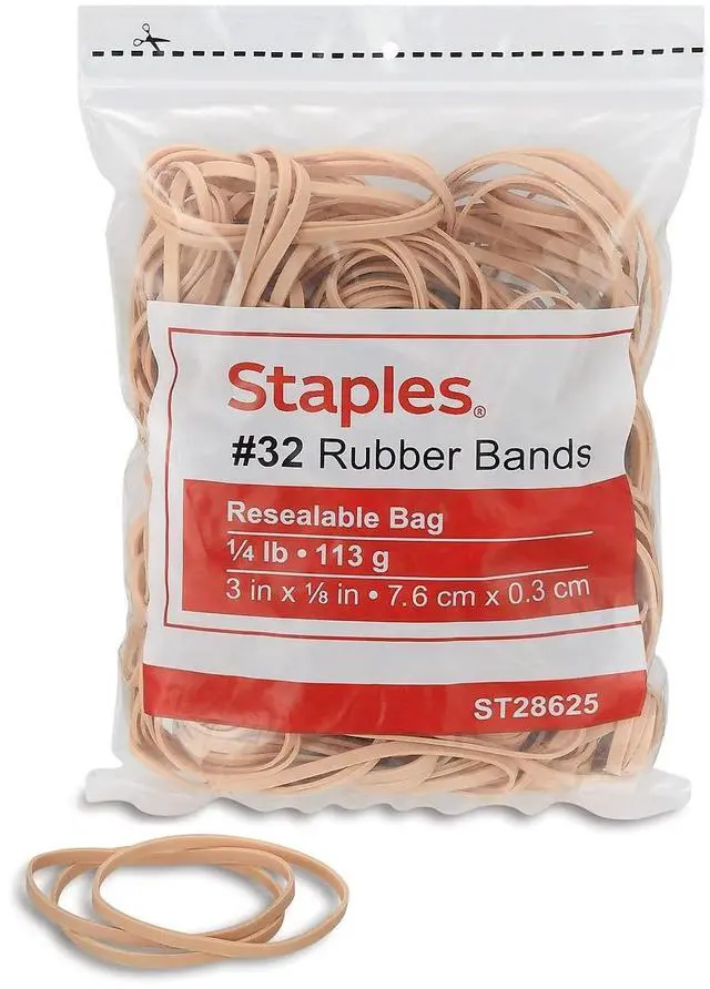 Main image of Rubber Bands, Size #32, Beige, 225 Pack Durable Economy Bands for Office, Home & Classroom Use