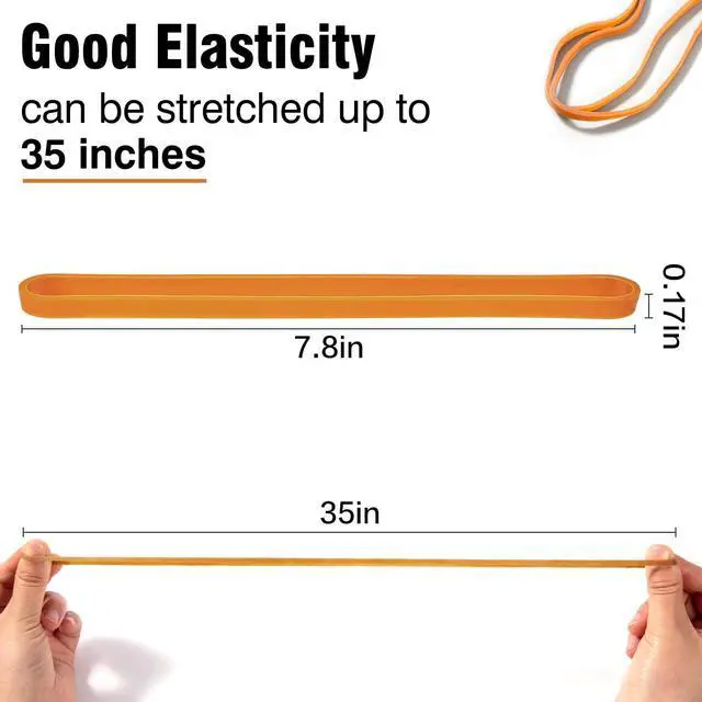 Alt view image 3 of 7 - Super Size Rubber Bands - 60 Pcs Large Heavy Duty Latex Rubber Bands, Thick Multi Function Elastic Wrapping Bands Long for Office Outdoor Tie Up Garbage Bag Notebook File Packing Moving