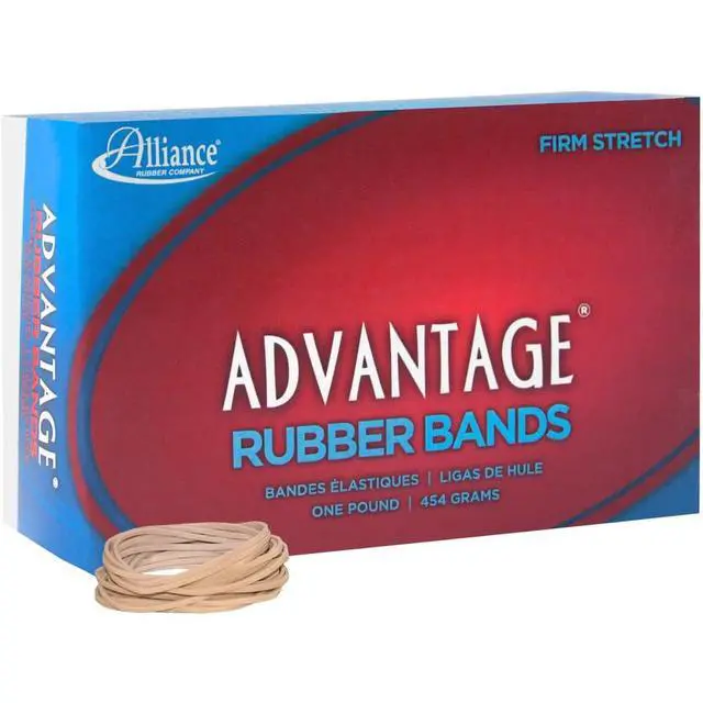 Alt view image 2 of 5 - Rubber 26145 Advantage Rubber Bands Size #14, 1 lb Box Contains Approx. 2250 Bands (2" x 1/16", Natural Crepe),Beige