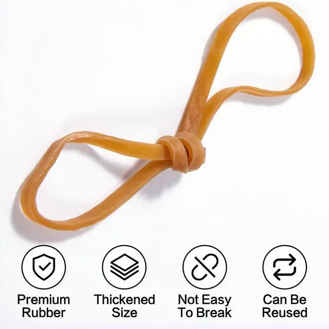 Alt view image 5 of 7 - Super Size Rubber Bands - 60 Pcs Large Heavy Duty Latex Rubber Bands, Thick Multi Function Elastic Wrapping Bands Long for Office Outdoor Tie Up Garbage Bag Notebook File Packing Moving