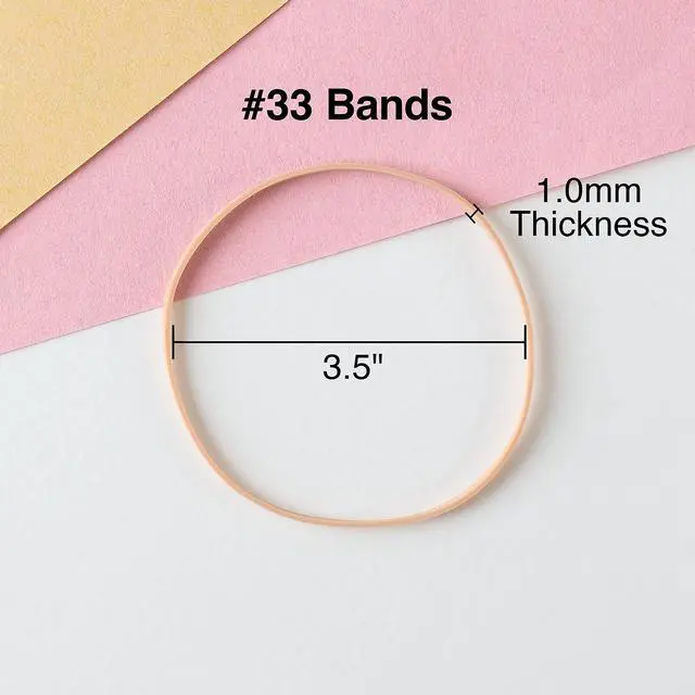Alt view image 2 of 4 - Rubber Bands, Size #33, Beige, 700 Pack Durable Bands with Resealable Bag for Office & Mailroom Use