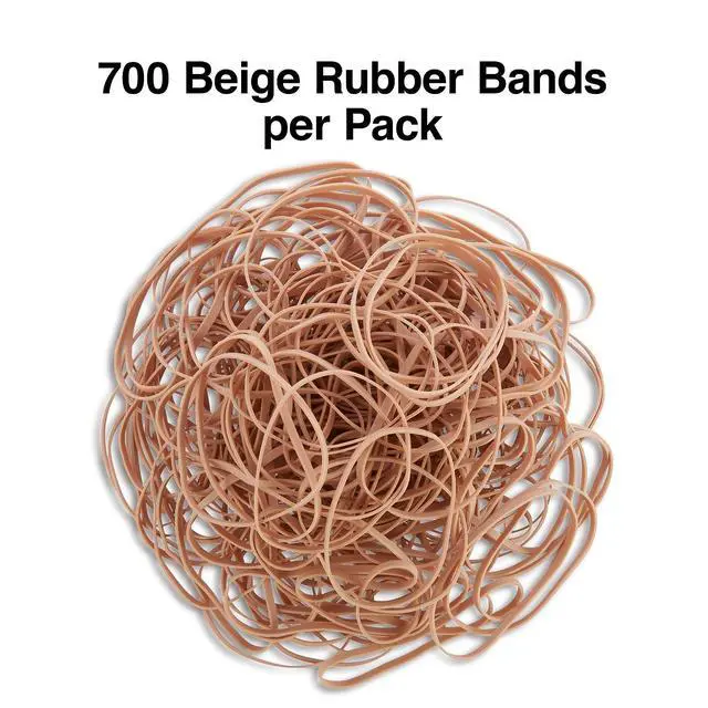 Alt view image 4 of 4 - Rubber Bands, Size #33, Beige, 700 Pack Durable Bands with Resealable Bag for Office & Mailroom Use