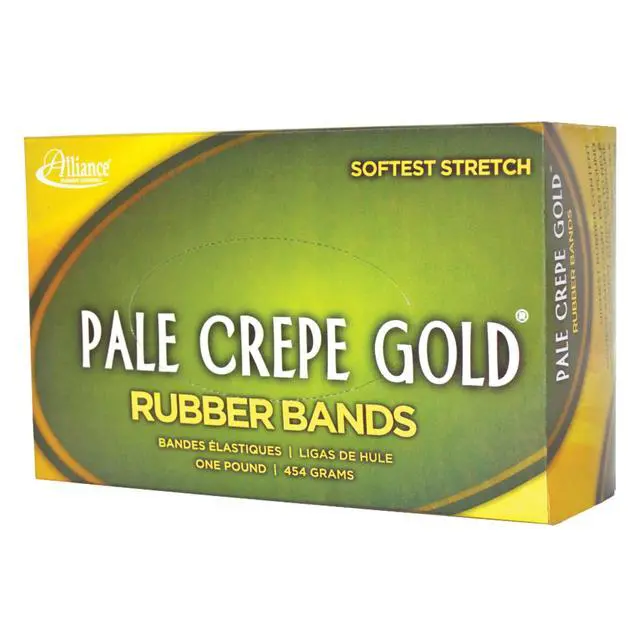 Alt view image 3 of 7 - Rubber 20335 Pale Crepe Gold Rubber Bands Size #33, 1 lb Box Contains Approx. 970 Bands (3 1/2" x 1/8", Golden Crepe)