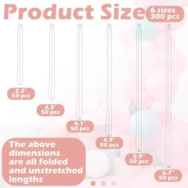 Alt view image 2 of 7 - 300 Pcs Clear Rubber Bands for Balloon Arch Elastic Tying Bands for Arch Frame Garland Wall Transparent Balloon Connectors Festival Holiday Crafts Decor(2.2", 3.3", 4.1", 4.9", 5.9", 6.7")