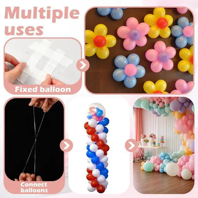 Alt view image 4 of 7 - 300 Pcs Clear Rubber Bands for Balloon Arch Elastic Tying Bands for Arch Frame Garland Wall Transparent Balloon Connectors Festival Holiday Crafts Decor(2.2", 3.3", 4.1", 4.9", 5.9", 6.7")