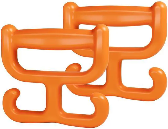 Main image of 2 Pack Grocery Bag Shopping Bag Carrier Holder Handle for Plastic Bags, Each Holds 100lbs Durable Multi Purpose Heavy Duty Comfortable Grip (Orange)