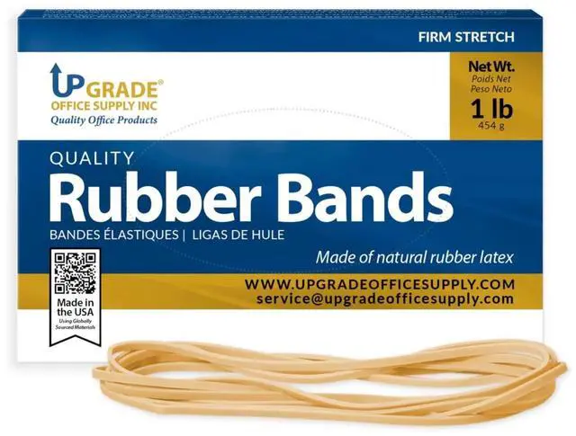 Main image of Rubber Bands, Size 117B, 7 x 1/8 in, 200 Count 1 lb Box, USA