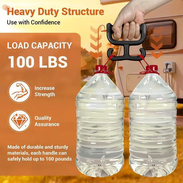 Alt view image 3 of 7 - 2 Pack Grocery Bag Shopping Bag Carrier Holder Handle for Plastic Bags, Each Holds 100lbs Durable Multi Purpose Heavy Duty Comfortable Grip (Black)