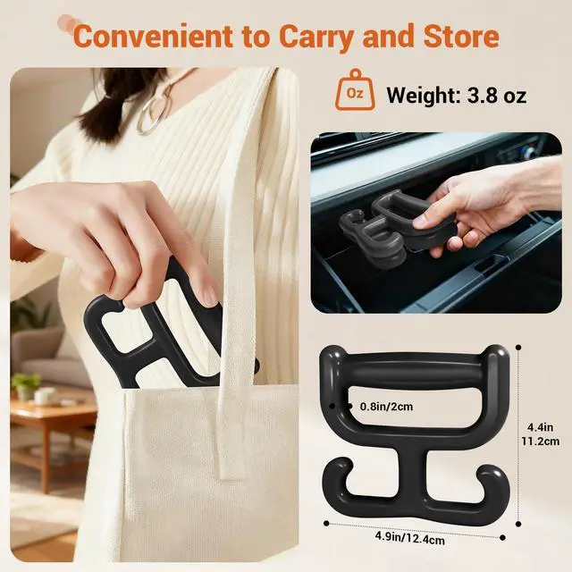 Alt view image 4 of 7 - 2 Pack Grocery Bag Shopping Bag Carrier Holder Handle for Plastic Bags, Each Holds 100lbs Durable Multi Purpose Heavy Duty Comfortable Grip (Black)