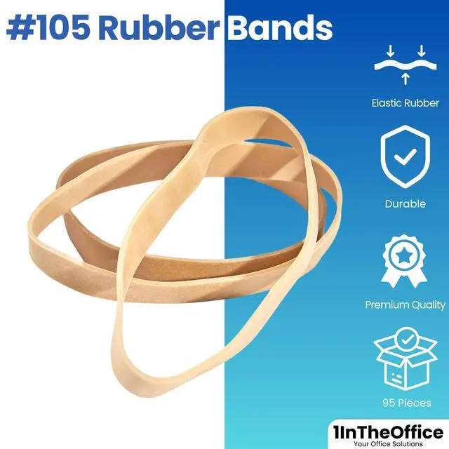Alt view image 2 of 5 - Thick, Heavy Duty Rubber Bands - Size 105, Beige, 60 Pack (1 lb)