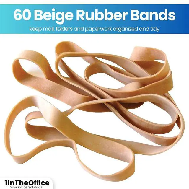 Alt view image 3 of 5 - Thick, Heavy Duty Rubber Bands - Size 105, Beige, 60 Pack (1 lb)