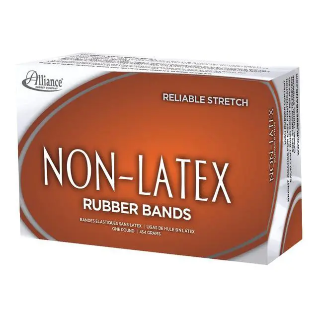 Alt view image 2 of 7 - Rubber 37176#117B Non-Latex Rubber Bands, 1 lb Box Contains Approx. 250 Bands (7" x 1/8", Orange)