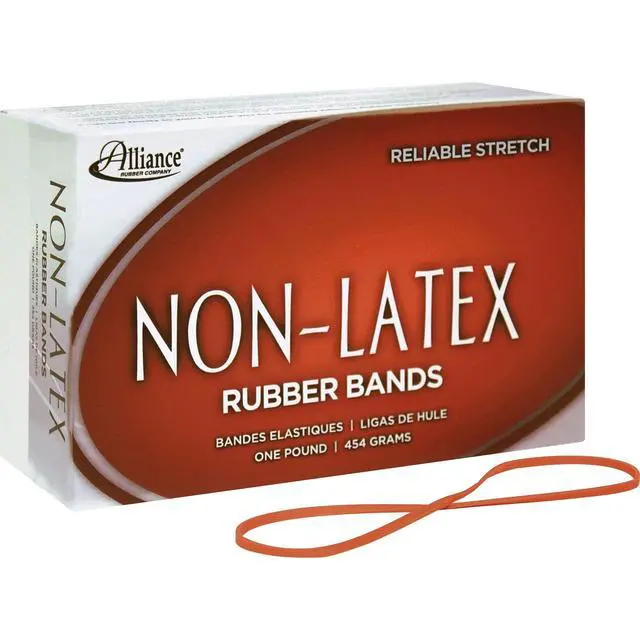 Alt view image 4 of 7 - Rubber 37176#117B Non-Latex Rubber Bands, 1 lb Box Contains Approx. 250 Bands (7" x 1/8", Orange)