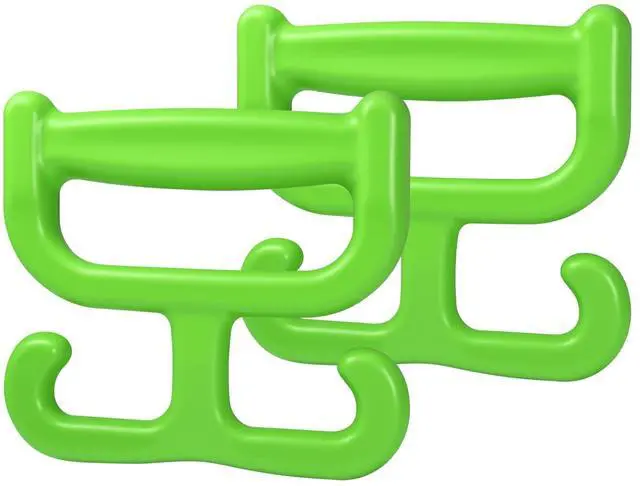 Main image of 2 Pack Grocery Bag Shopping Bag Carrier Holder Handle for Plastic Bags, Each Holds 100lbs Durable Multi Purpose Heavy Duty Comfortable Grip (Green)