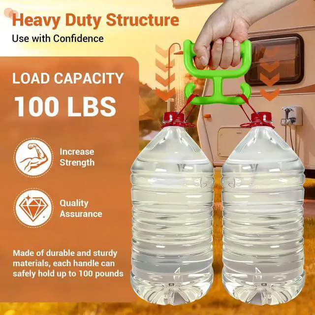 Alt view image 3 of 7 - 2 Pack Grocery Bag Shopping Bag Carrier Holder Handle for Plastic Bags, Each Holds 100lbs Durable Multi Purpose Heavy Duty Comfortable Grip (Green)