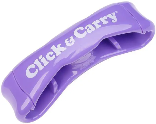 Main image of Grocery Bag Carrier Handle - Carry More in Fewer Trips, 100lb Capacity, Hands-Free, Gel-Padded Ergonomic Design, Shopping & Grocery Bag Holder - As Seen On Shark Tank, Purple, 1 Pack