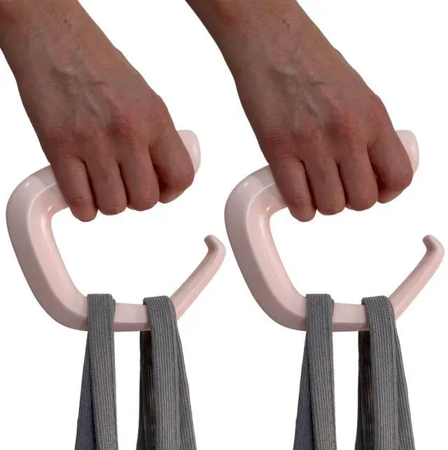 Main image of Grocery Bag Carrier (2 Pack) - Invented by Board Certified Orthotist Ergonomic Lightweight Design - Also a Rehab & Recovery Aid, Carpal Tunnel, Arthritis, Weak Hands All Ages (Light Pink)
