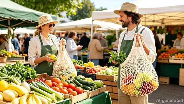 Alt view image 7 of 7 - Reusable Cotton Mesh Grocery Bags Cotton String Bag Net Shopping Mesh Bags Pack of 3 (Beige)