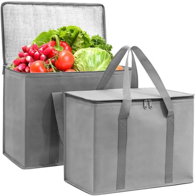Main image of (Not Made In China) Insulated Reusable Grocery Bags, Catering and Delivery Bag For Hot and Cold Food, Collapsible Thermal Tote For Doordash
