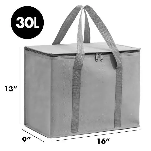 Alt view image 3 of 7 - (Not Made In China) Insulated Reusable Grocery Bags, Catering and Delivery Bag For Hot and Cold Food, Collapsible Thermal Tote For Doordash