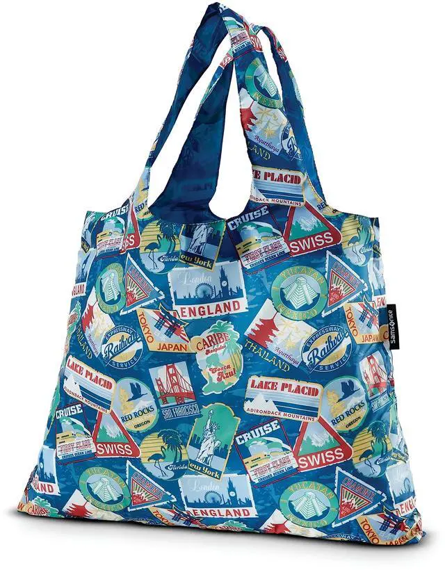 Main image of Foldable Shoppers Tote, Leaf Print, One Size