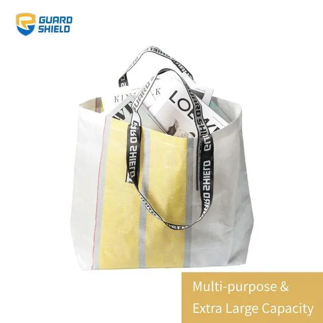 Alt view image 3 of 5 - Reusable Grocery Bags, Extra Large Shopping Tote with Handles, 14-Gallon Heavy Duty for Moving, Laundry and Storage