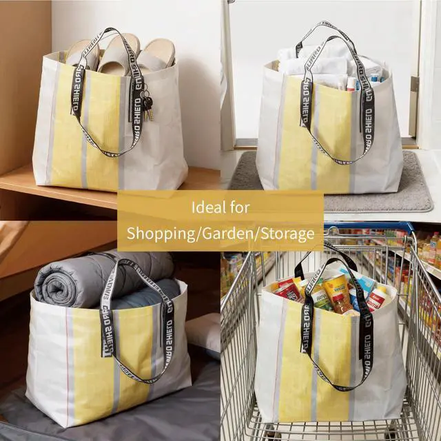 Alt view image 4 of 5 - Reusable Grocery Bags, Extra Large Shopping Tote with Handles, 14-Gallon Heavy Duty for Moving, Laundry and Storage