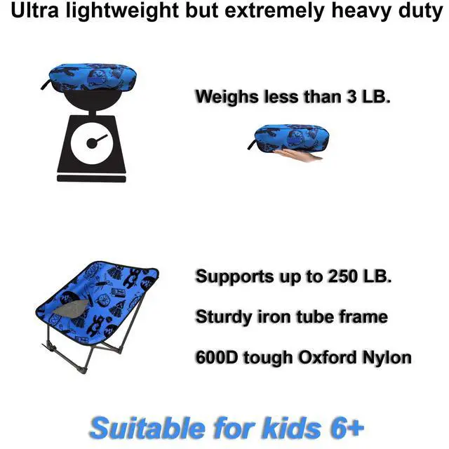 Alt view image 3 of 7 - Youth and Kids Camping Chair | Ultra Lightweight, Foldable and Heavy Duty | Ideal Indoor/Outdoor Kid Chair for Camping, Beach, Sports and Lawn