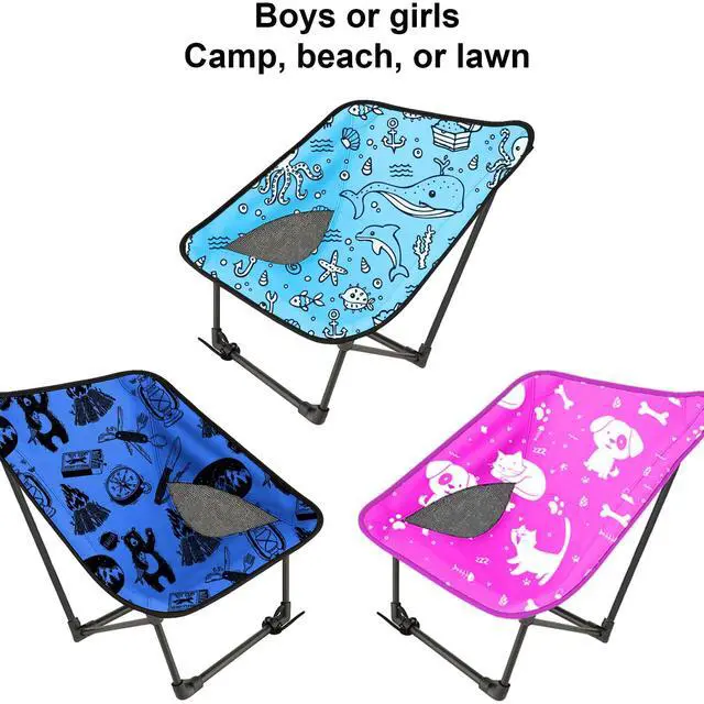 Alt view image 6 of 7 - Youth and Kids Camping Chair | Ultra Lightweight, Foldable and Heavy Duty | Ideal Indoor/Outdoor Kid Chair for Camping, Beach, Sports and Lawn