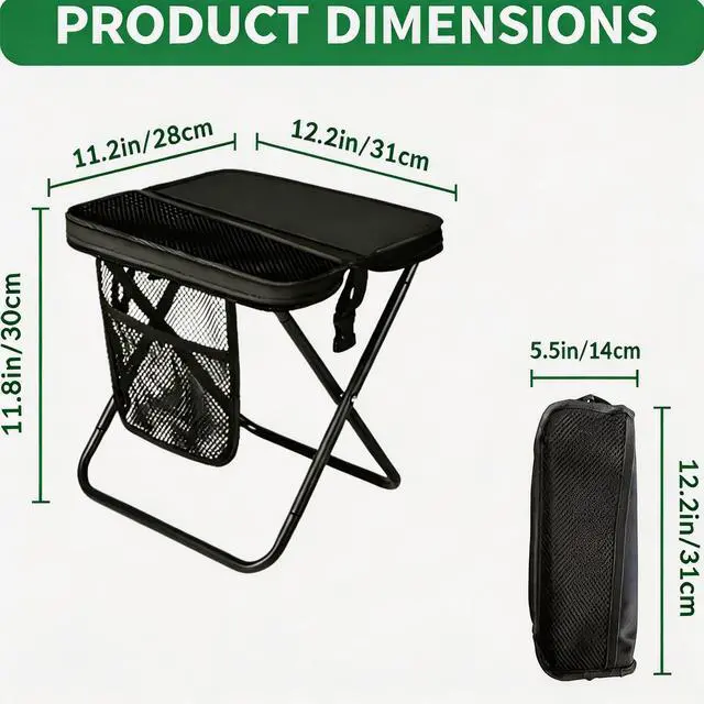 Alt view image 2 of 7 - 2 Pack 2-in-1 Folding Chair & Backpack Chair Portable Stool with Storage & Adjustable Strap, Heavy Duty 265LBS Small Folding Chair for Outdoor Camping, Fishing, & Hiking