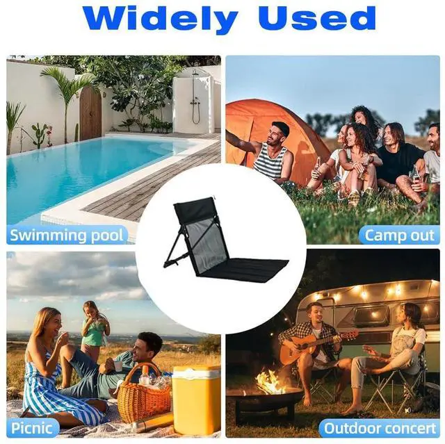 Alt view image 6 of 7 - Verveens Portable Poolside Chairs with Mesh Backrest,Lightweight Foldable Beach Chairs with Carry Bag for SwimmingPool Sunbathing Camping Picnic Lawn Road Trips