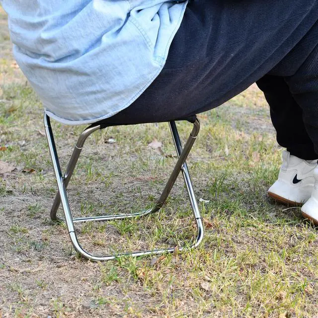 Alt view image 2 of 7 - Portable Mini Folding Stool, Small Camping Stool Mortable Stool Can Hold Up to 150 Lbs for Adults