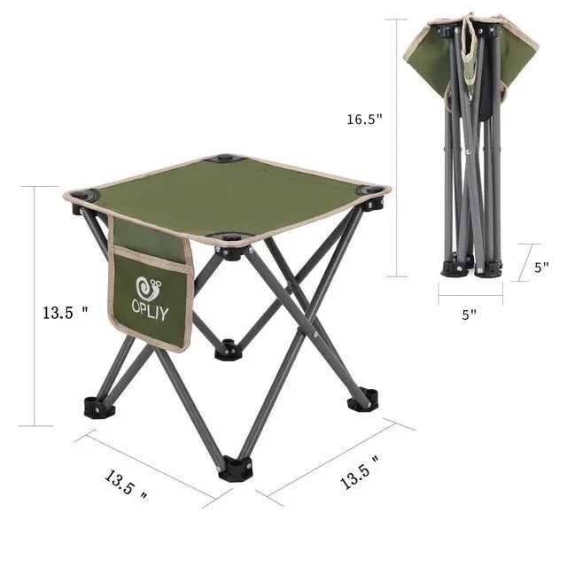 Alt view image 2 of 7 - Camping Stool, Folding Samll Chair Portable Camp Stool for Camping Fishing Hiking Gardening and Beach, Camping Seat with Carry Bag (Green, L 13.5")