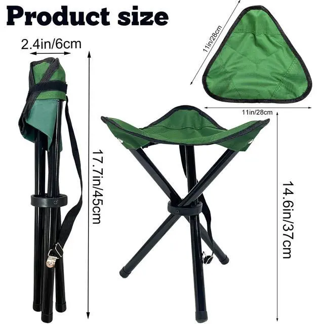 Alt view image 2 of 7 - Travel Folding Camping Stool, 14.6 inches Tripod Chair and Maximum weight 210 lbs Outdoor Portable Party Chair Fishing Chair Seat for Camping Fishing Hiking Gardening and Beach Garden Painting