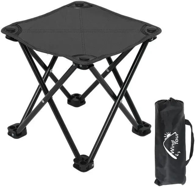 Main image of Portable Folding Camping Stool Outdoor Camping Lightweight Samll Chair for Fishing Hiking Gardening and Beach with Carry Bag (13.0X13.0 Large Black -1)