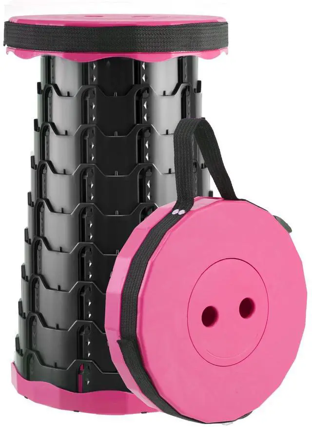 Main image of Upgraded Foldable Stool Thickened, Portable Collapsible Stool Retractable Stool for Fishing, Hiking Tours, BBQ, Parties, Outdoor ActivitiesPink