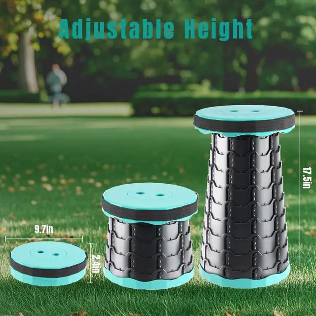 Alt view image 2 of 7 - Collapsible Stool Thickened, Portable Foldable Chair, Retractable Stool for Fishing, Portable stools for Adults Hiking Tours, BBQ, Parties, Camping Stools Outdoor Activities