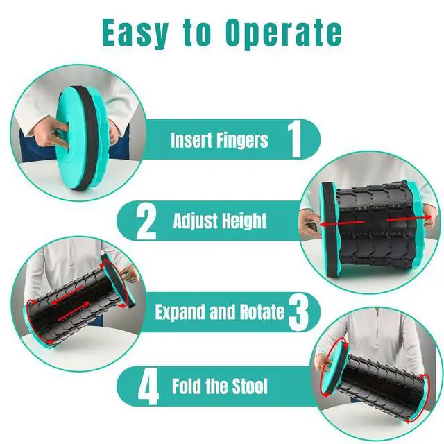 Alt view image 4 of 7 - Collapsible Stool Thickened, Portable Foldable Chair, Retractable Stool for Fishing, Portable stools for Adults Hiking Tours, BBQ, Parties, Camping Stools Outdoor Activities