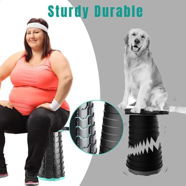 Alt view image 3 of 7 - Collapsible Stool Thickened, Portable Foldable Chair, Retractable Stool for Fishing, Portable stools for Adults Hiking Tours, BBQ, Parties, Camping Stools Outdoor Activities